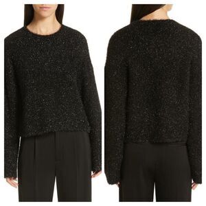 Vince Boxy Metallic Knit Sweater Size Medium